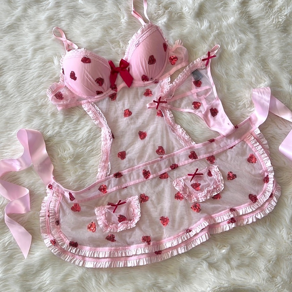 Victoria’s Secret Heart Costume Lingerie Set